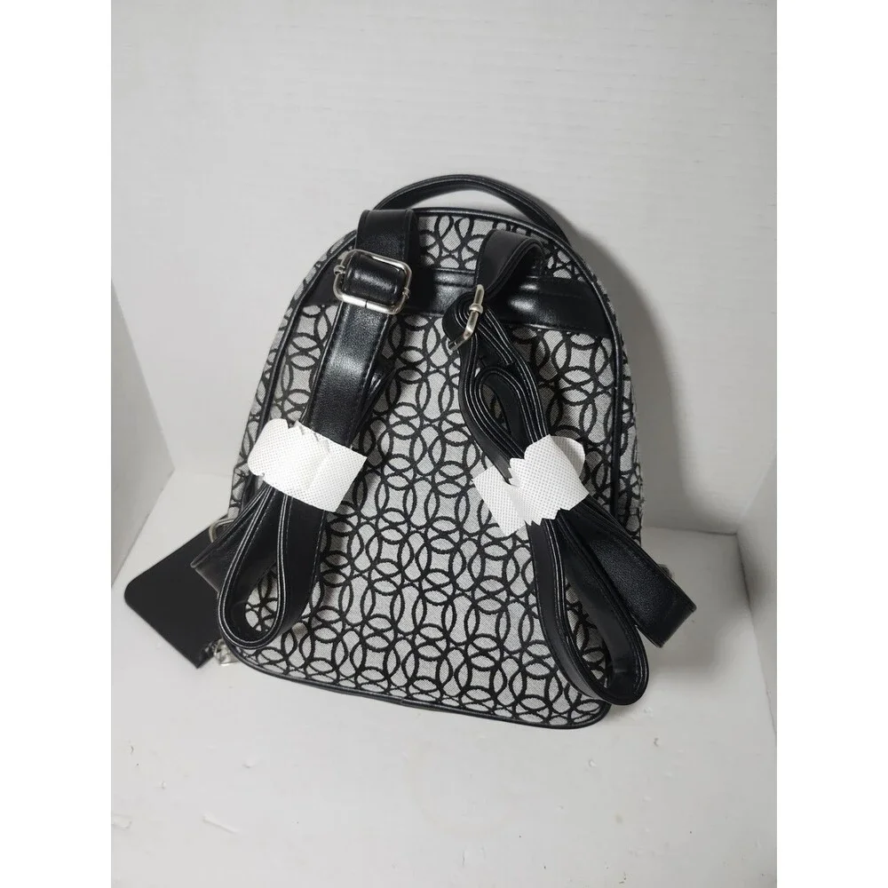 NWT Time and Tru Women's Ruby Backpack Black And Grey Handbag With Coin Purse